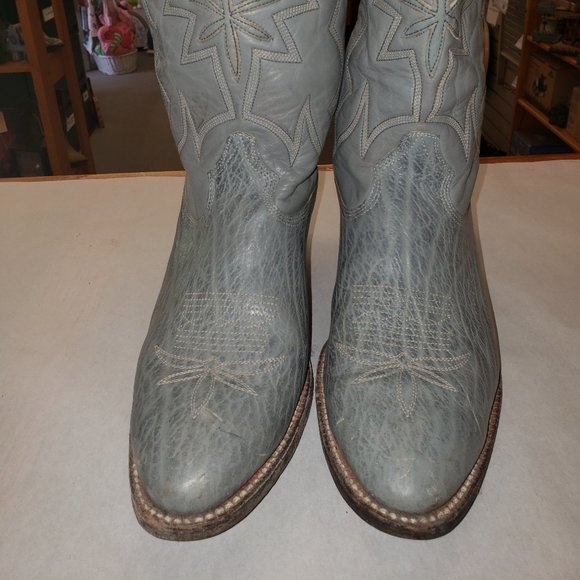 Nice Men's 9.5 Grey Don Quijote Cowboy Boots Leather - Picture 2 of 5